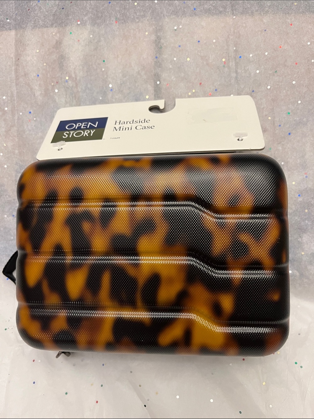 Tortoiseshell Hard-Side Mini Case - Brown/Black - Picture 2 of 10